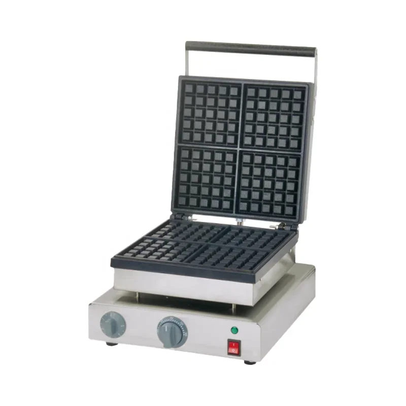 Waffle Iron Belgian - Chef Prosentials 4-Plate Commercial Waffle Baker