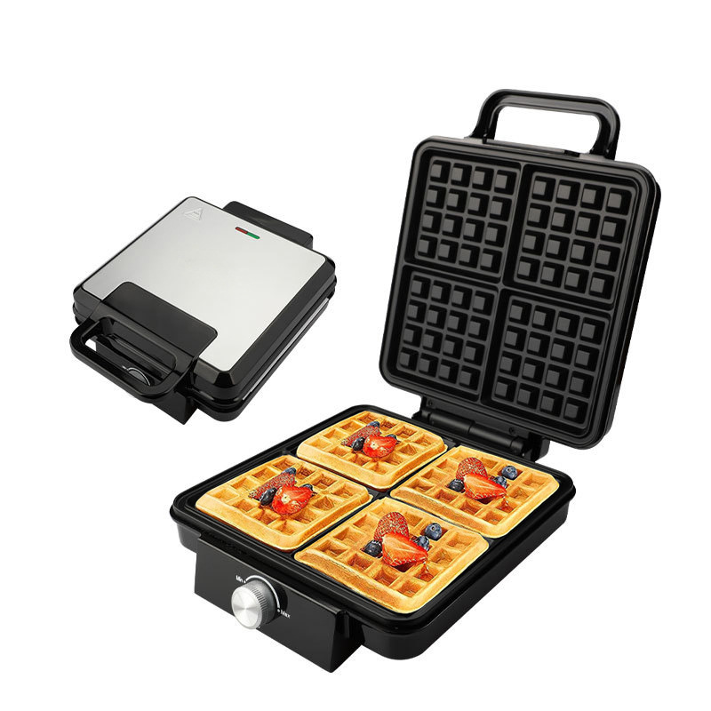 Waffle Iron Belgian - Reemix 4-Slice Belgian Mini Waffle Maker,