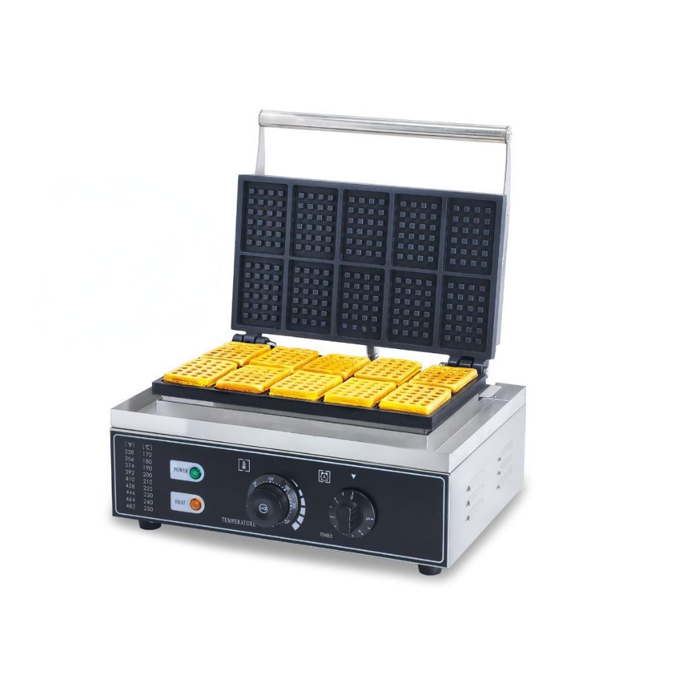Waffle Iron Belgian - 220V Commercial Stainless Steel Non-Stick Belgian