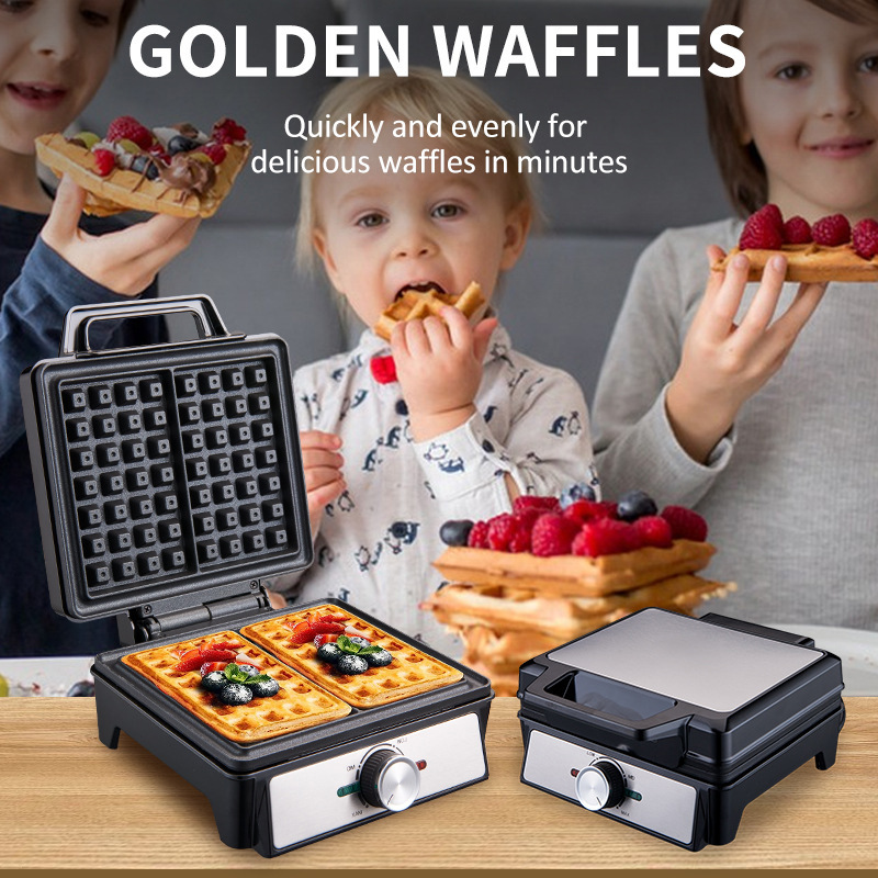 Waffle Iron Belgian - Waffles Maker 2 Slices Adjustable Temperature