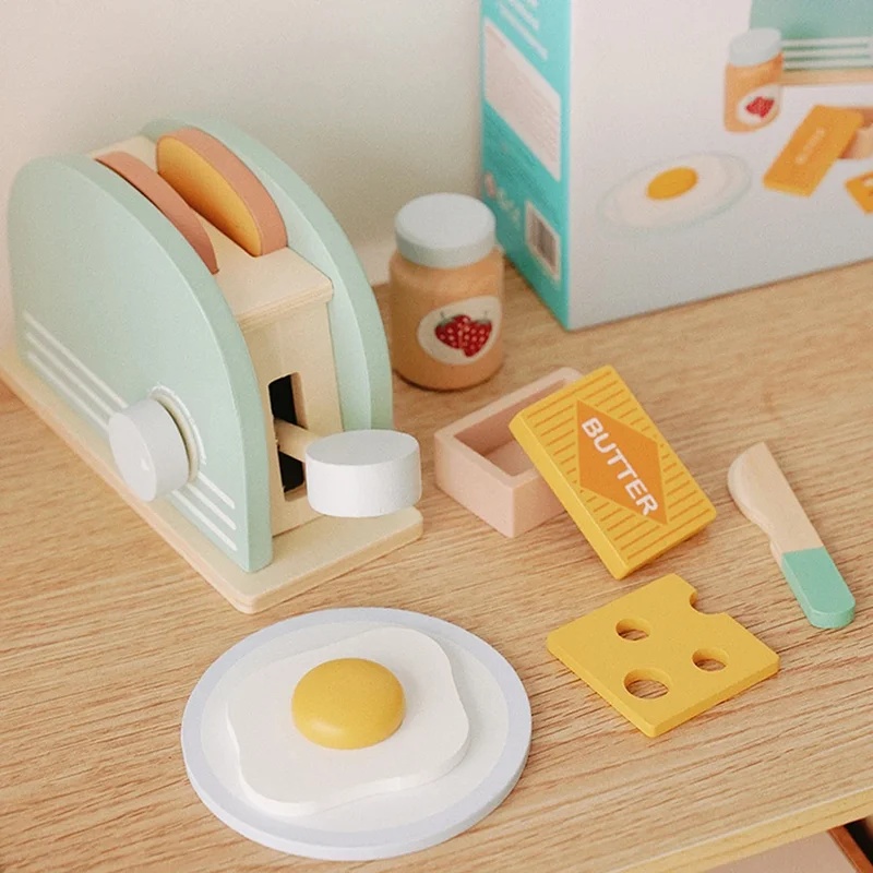 Wooden Simulation Toaster Toy  - đánh giá và giá Kitchen Appliances Kids