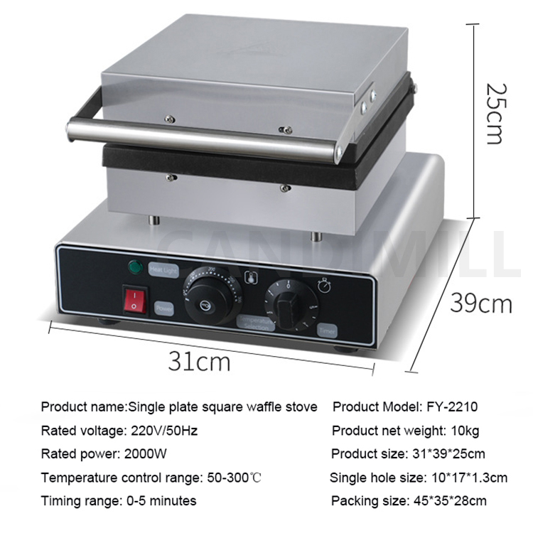 Non-Stick Waffle Maker Square  - đánh giá và giá Waffle Iron Belgian